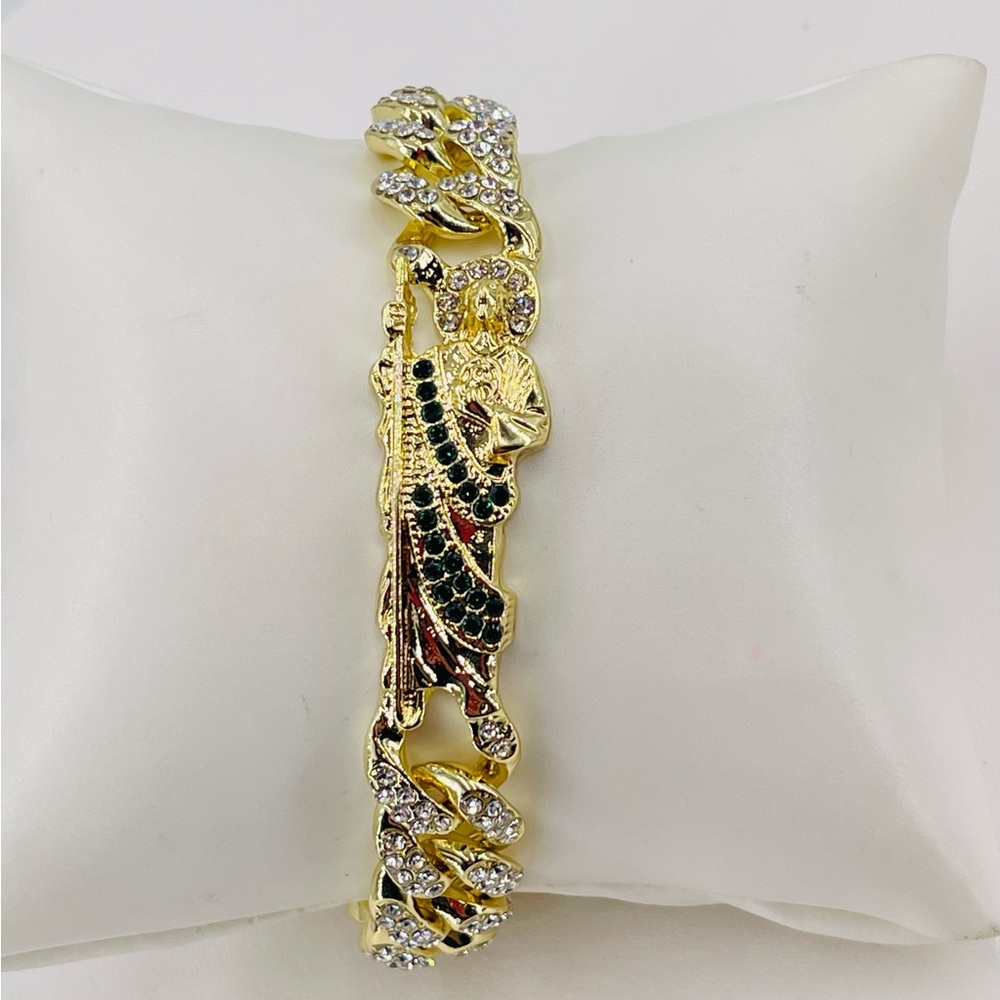 Saint Jude men's bracelet gold plated 14k